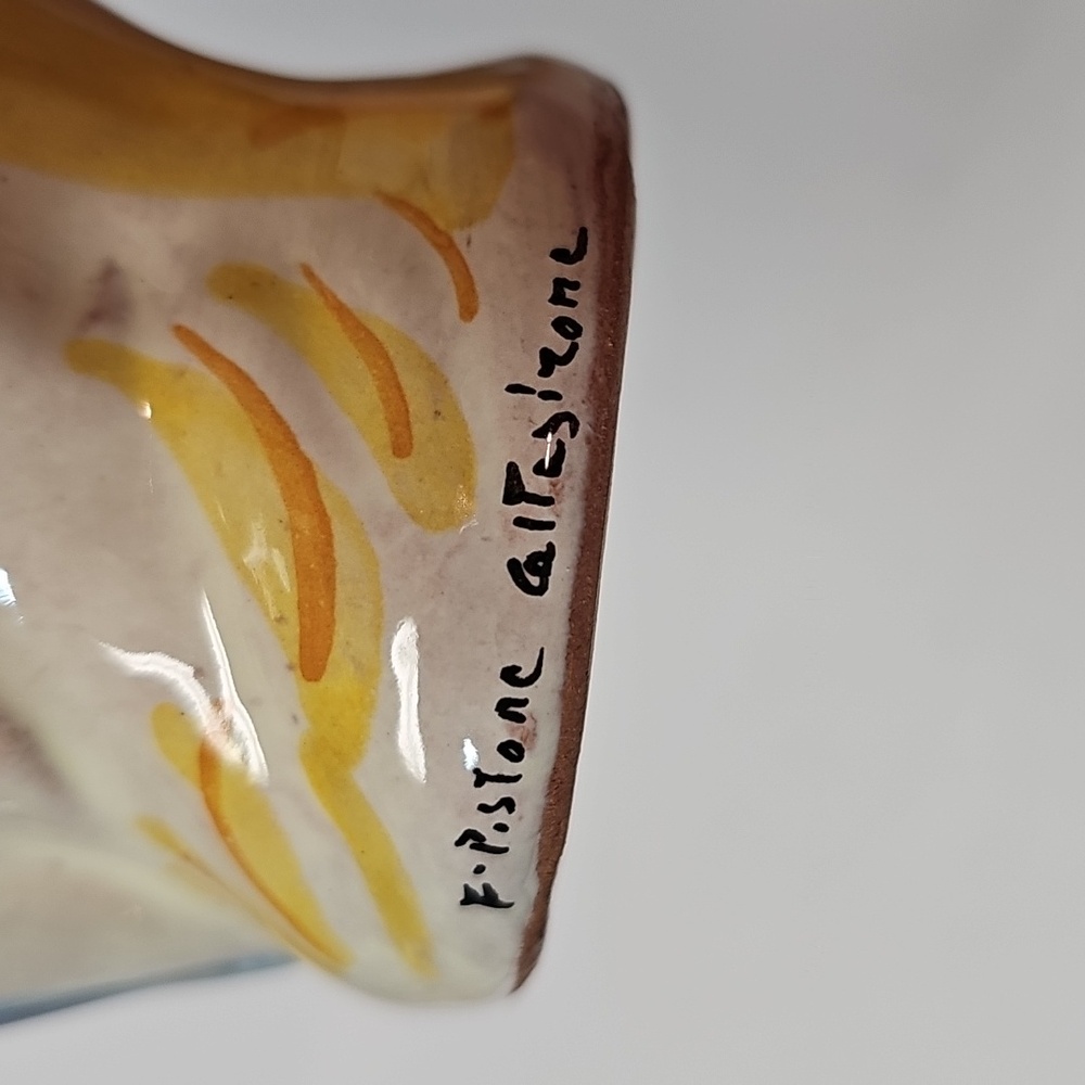 Caltagirone Sicily Italy Queen Moor's Head Small Vase, Signed F. Pistone - Picture 15 of 16